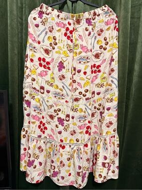 Indigo Rose Women's Cream Tiered Printed Maxi Skirt - Multicolor New